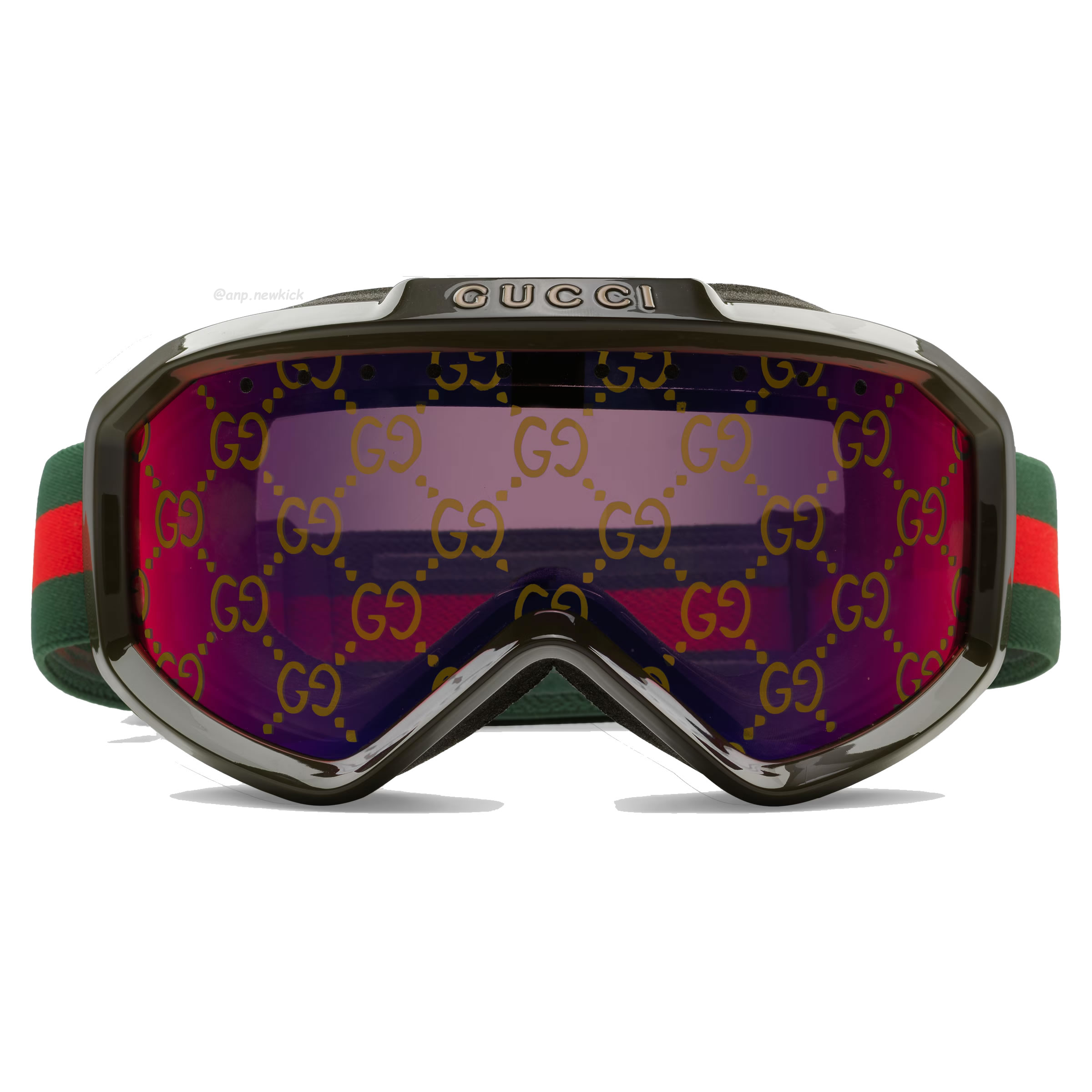 Gucci Ski Goggle Black Pink Olive Green White (11) - newkick.vip